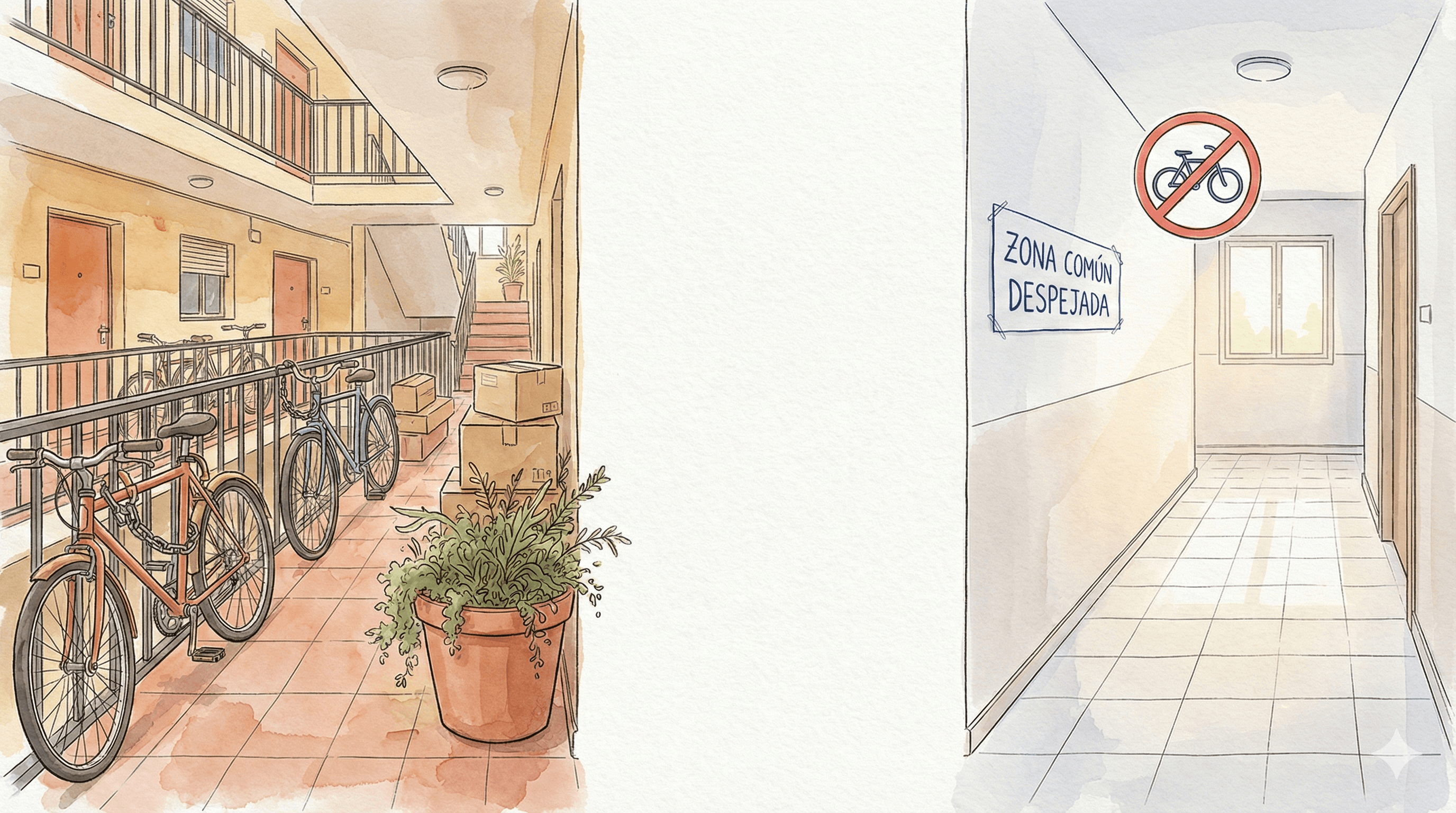 Invasión de Zonas Comunes: Trasteros en el garaje, bicis en el rellano y patios